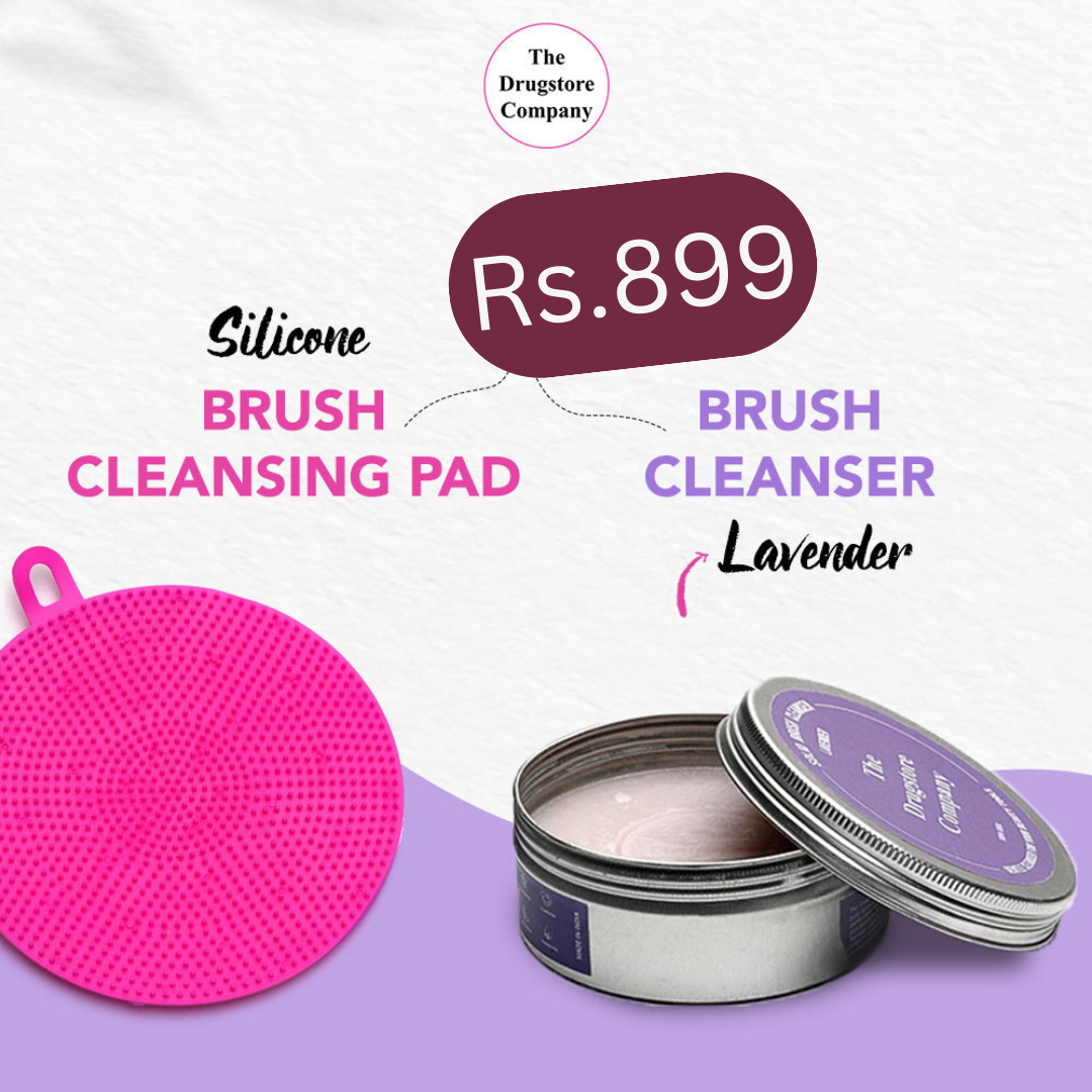 Exclusive Combo - Solid Brush Cleanser (Lavender) + Silicon Brush Cleansing Pad